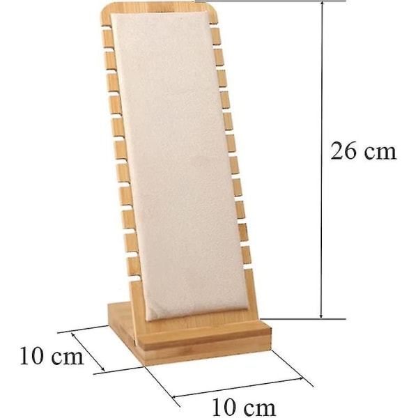 Træ Smykkesta stand Halskæde Smykkeholder Smykke Organiser Butiksvindue Holder beige