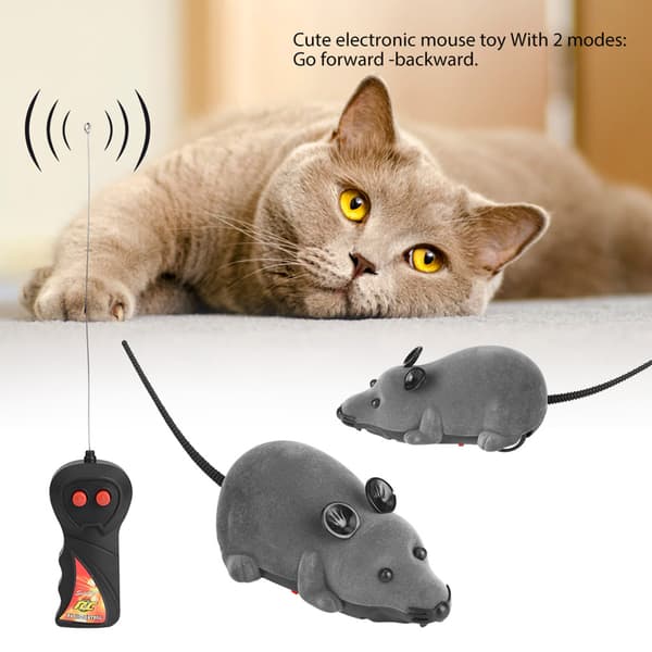 Funny Cat Remote Control Wireless Mouse Toy Grey