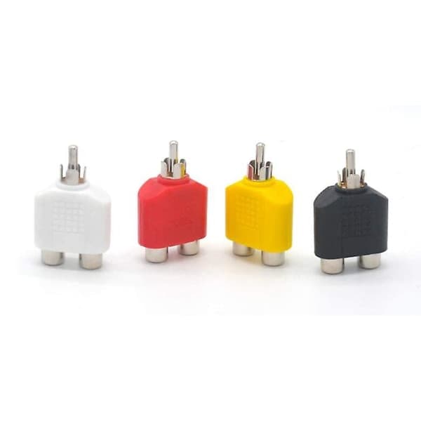 4-pak RCA-splitter han til dobbelt hun RCA Y-adapter Dobbelt RCA hun adapter