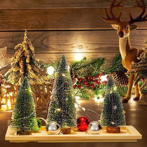 Miniatyrjulkvistar med Dekorerade Klot för Juldekoration Julparty Hembord Hantverk Dekorationer
