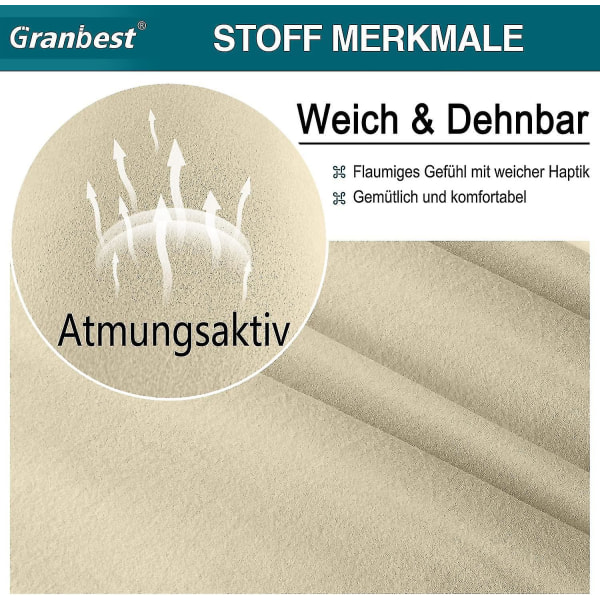 Stretch Sofa Trekk 2-seter, Myk Mikrofiber Sofa Trekk, Sklisikkert Sofa Trekk, Spandex Sofa Trekk, Møbelbeskyttelse For Hunder, Kjæledyr (2-seter, Bei