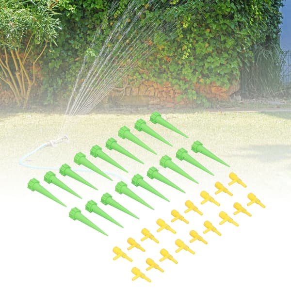 18 Pcs Self-Watering Spikes Automatic Plant Watering Devices with Control Valve Switch Green