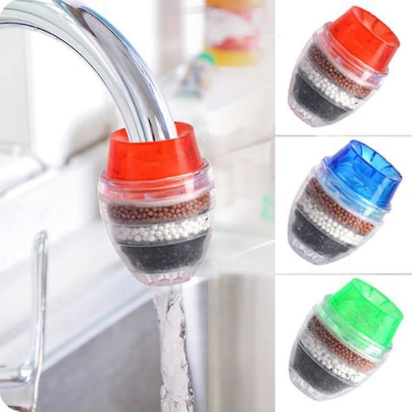 3-pack Aktivt Kolkranfilter Kranmunstycke Vattenfilter Kökskran 5-lagers Filter Rening