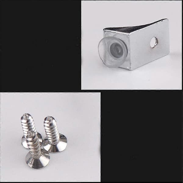 Glass Shelf Bracket, 12 Pcs Zinc Alloy Polished Chrome Angle Shelf Support Fixing Clamp With Suction Cup [DB]