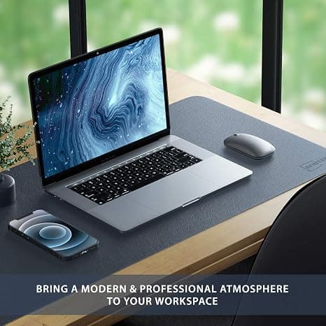 Desk Pad Desk Protector - Double-Sided PU Leather Desk Pad Large