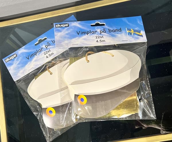 Vimpel Guirlande Banner Studenterguld 12 cm Guld gold