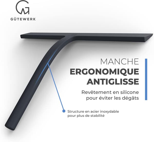Brusergummiskraber med sugekopholder - 28 cm sort - Vinduesgummiskraber