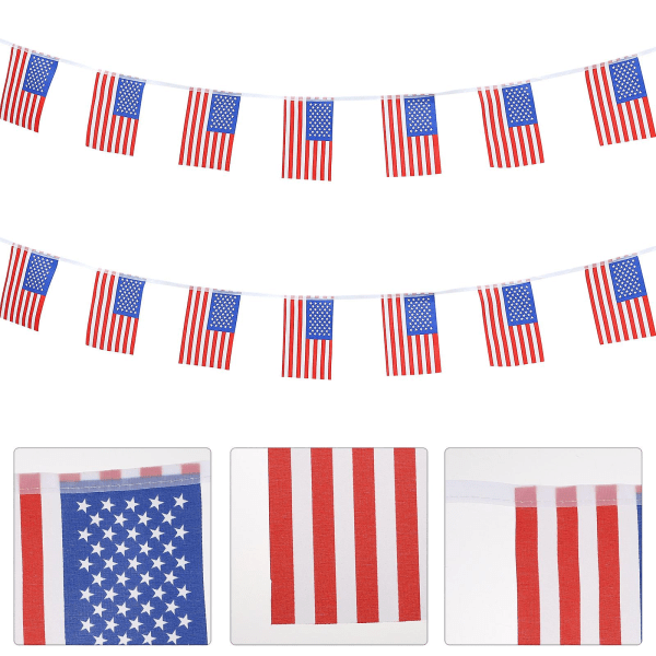 Mini Girlang Banner Strängflaggor Oberoende Dagen Flagga Nationaldagen Banner Patriotisk Banner Flaggor Mi 21x14cm