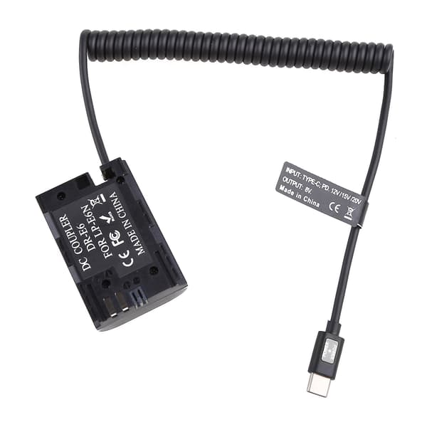 USB Typ-C virtalähdekaapeli LP-E6 -akkukorvikkeelle