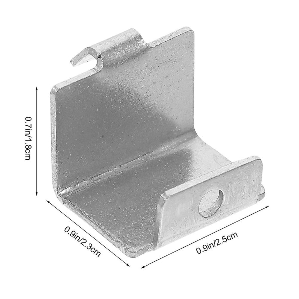 20 st Kylskåpshyllklämmor Fryshyllstöd Rostfritt Stål Hyllklämmor Silver 2,5x2 Silver 2.5x2.3cm