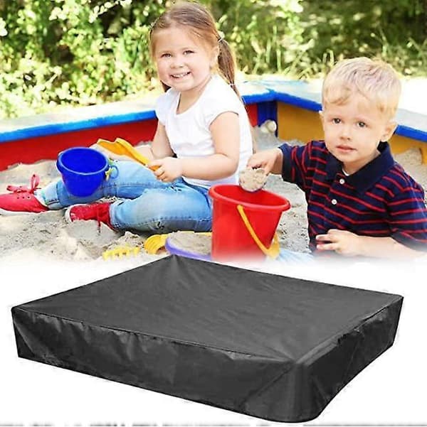 Sandpit Cover Black Waterproof Dustproof UV Protection Square Drawstring (FMY)