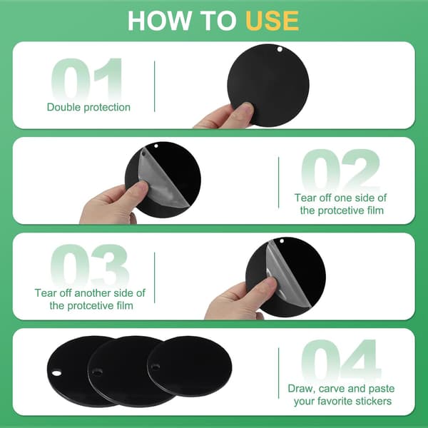 Akryl Nøgleringsemner Klar Sort Sort 2 Tommer 2 Inch Black