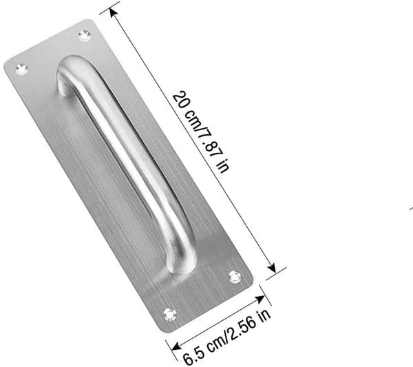 Sliding Door Handle, Exterior Gate Handle Push Door Handle Backplate Stainless Steel Handle with Backplate, Push Door Handle-FA-