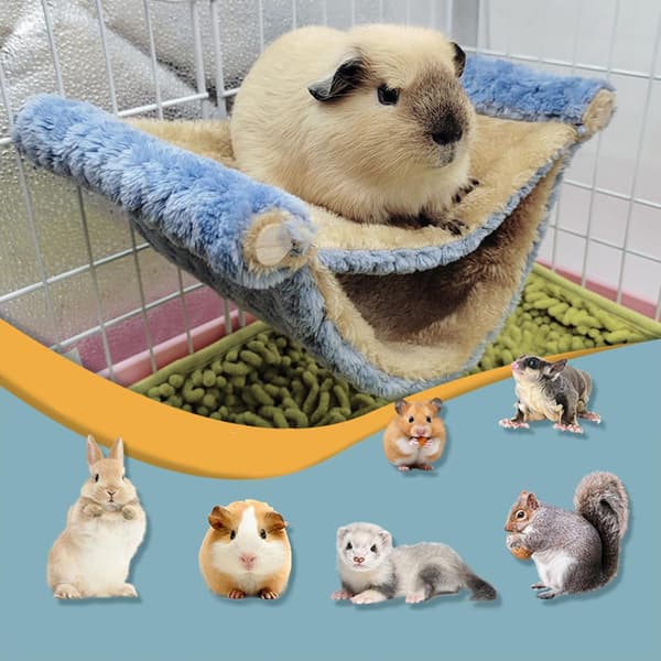 Warm Hammock for Small Animals, Double-Layer Hammock for Rats and Guinea Pigs
