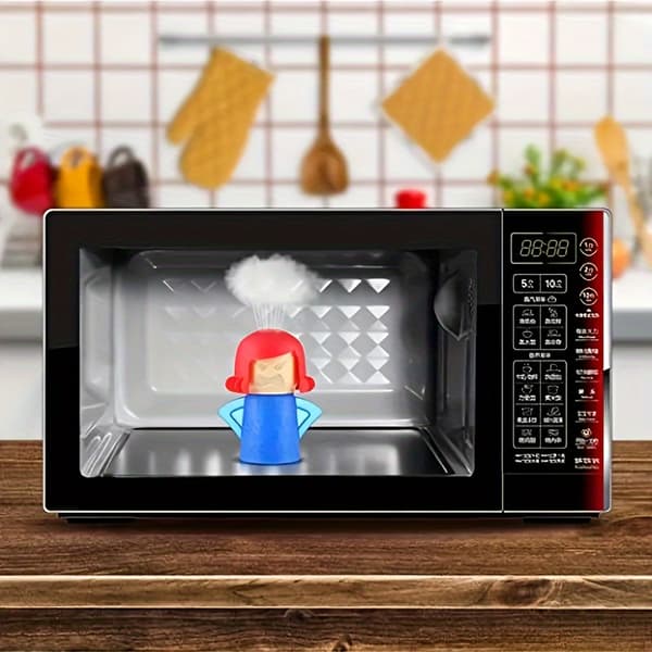 Angry Mama Microwave Cleaner - Steam Cleaning Tool for Kitchen and Refrigerator Style Blue Style Blue