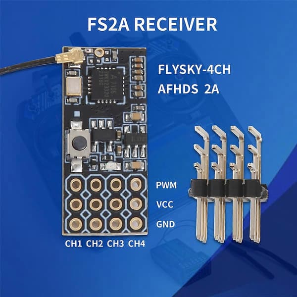 FS2A 4CH AFHDS 2A Mini-kompatibel mottaker PWM-utgang for I6 I6X I6S-sender
