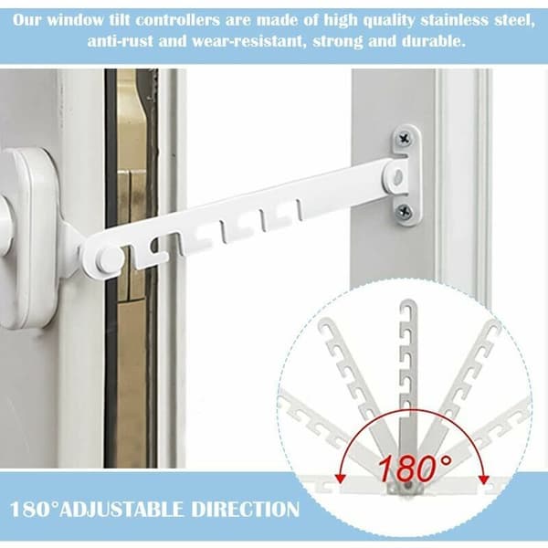 2 Pieces Window Restrictors for Side-Hung Windows with Screws, Window Restrictors for Adjusting Window Opening