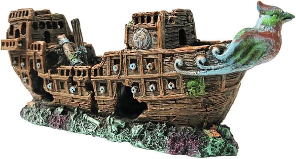Pirate Ship Aquarium Ornaments Resin Decorations Environmentally Friendly Fi
