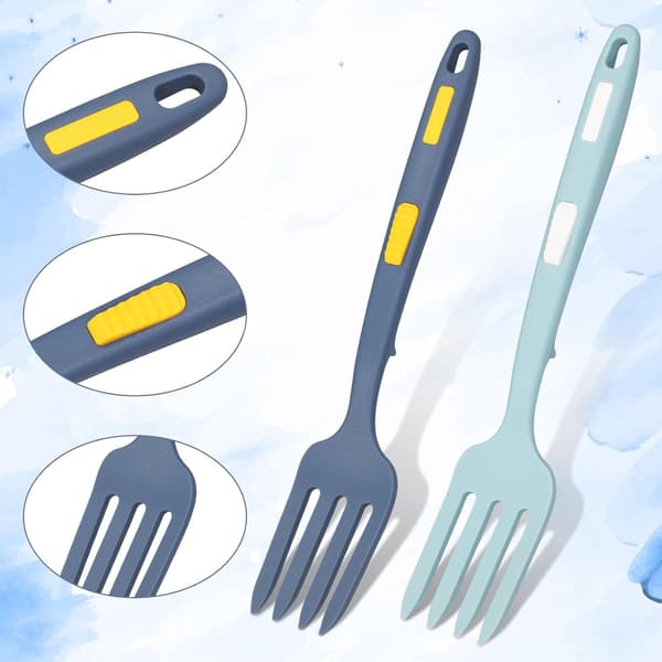 2-Piece Silicone Cooking Fork, Multifunctional Cooking Fork, Heat-Resistant Non-stick Mixing Fork for Kitchen, Cooking and Baking