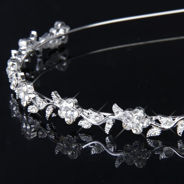 Hodebånd Stilig Rhinestones Prinsesse Krone Blomsterblad Hodebånd Bryllup for Brud Ball Hodebånd for Kvinner Jente
