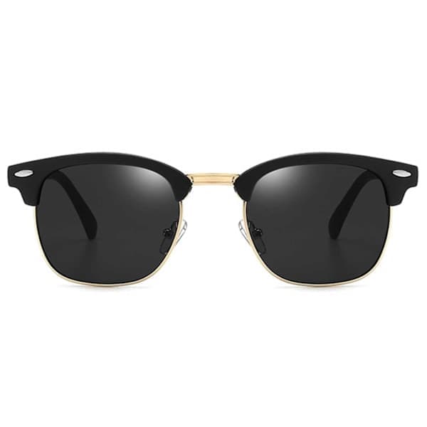 Matte sorte solbriller Clubmaster Guld Sorte Linser Sorte