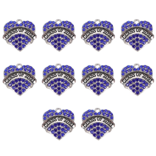 10 stk Smykkevedhæng Legering Graduation Vedhæng Moderigtige DIY Forbrugsvarer Blå 2x2x0,2cm Blue 2x2x0.2cm