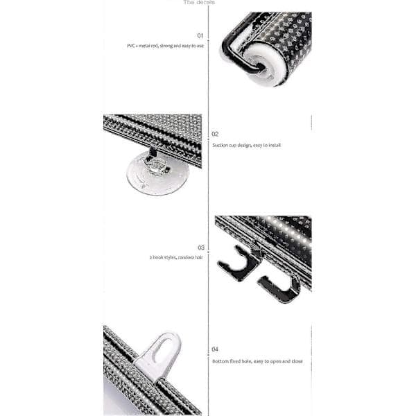 Universal Suction Cup Roller Blind Sunshade Blackout Blind Without Nails Various Sizes 58x125cm (22.8x49.2in)