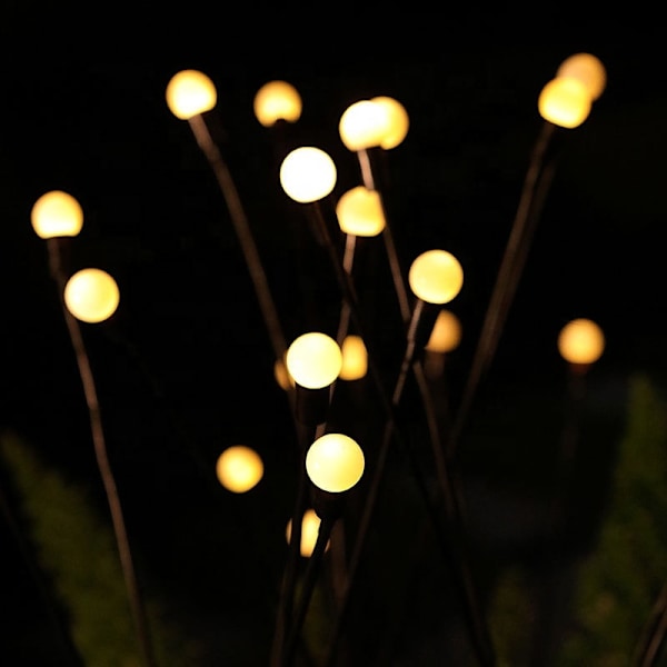 Aurinkokoirien valot ulkokäyttöön, 4-pakkauksessa, vedenpitävät 8 LED-lampulla, lämmin valkoinen aurinkoenergialla toimivat koristevalot