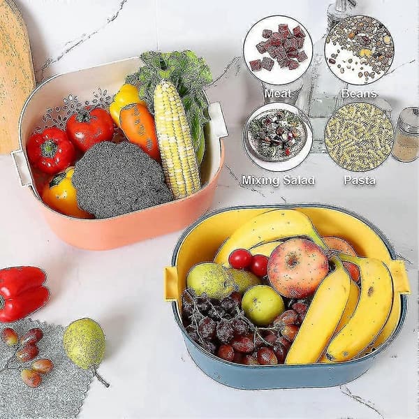 2-pack kökssil och durkslagset, pastasikt för nudlar, sallad, frukt, grönsaker, disk