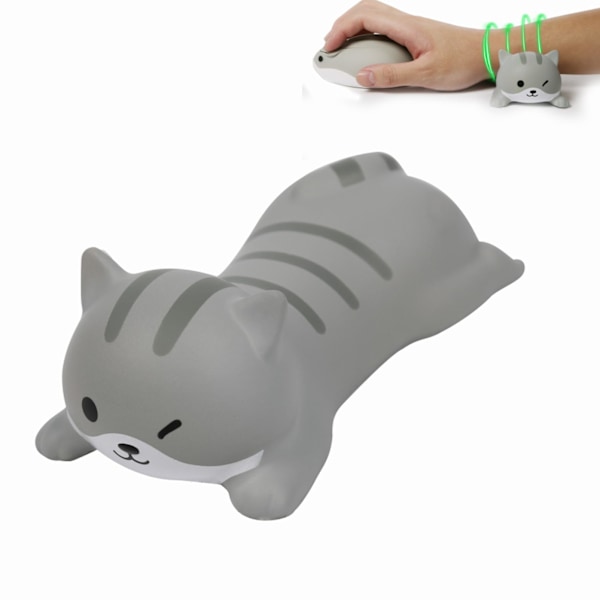 Handledsstöd för mus, tangentbord, dator, armbågsskydd, armstöd för skrivbord, ergonomiska kontorsmaterial, långsamt stigande PU-musmatta katt