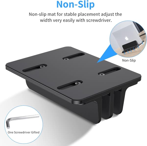 Lodret Laptopstativ Dobbelt Laptopholder med 2 Rum til Computer, Tablet, Stationær Laptopstativ Holder Justerbar Dock til