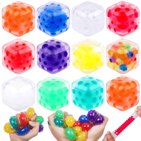 wxsp 20-pak Squishy Stresskuber Fidget Legetøj, Squishy Bold, Squishy Fidget Legetøj til Angstlindring, Klemmebolde til Voksne, Festgaver,