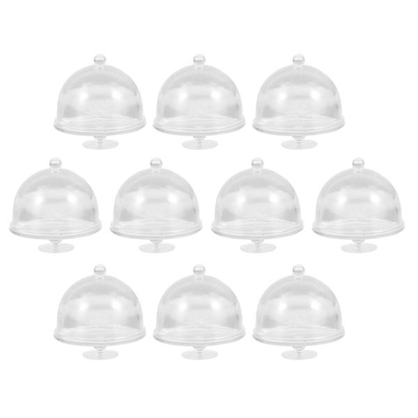 10 st Kakformar Lock Mini Muffinsbehållare Mini Kaktårta Stativ Mini Kaktårta Kupoler Muffins Tårta Stativ Kopp Transparent 3X3X3CM