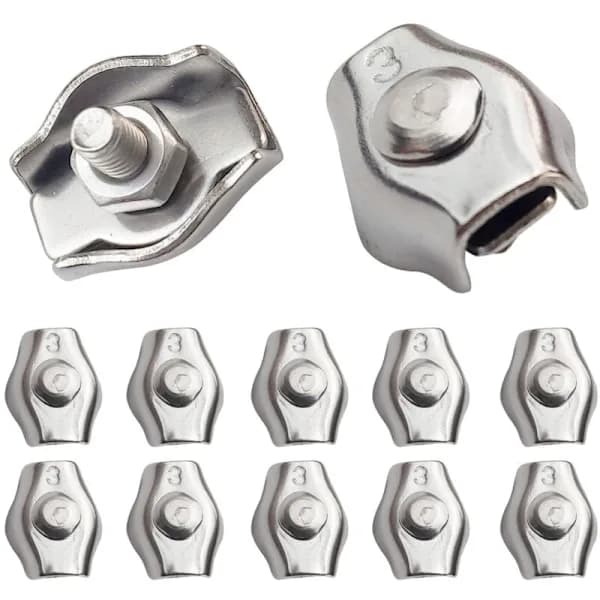 20 Stykker Wirelås Stålwirere Låse M3 Wireklemmer Til Stålwirer 1,5mm-3mm Rustfri Wirelåse Til Byggepladser og Skibe
