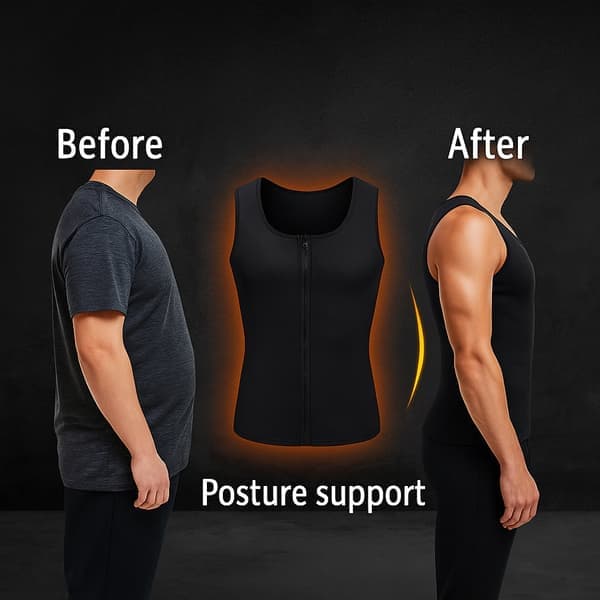 Sauna Sweat Vest for Weight Loss and Body Shaping Black L