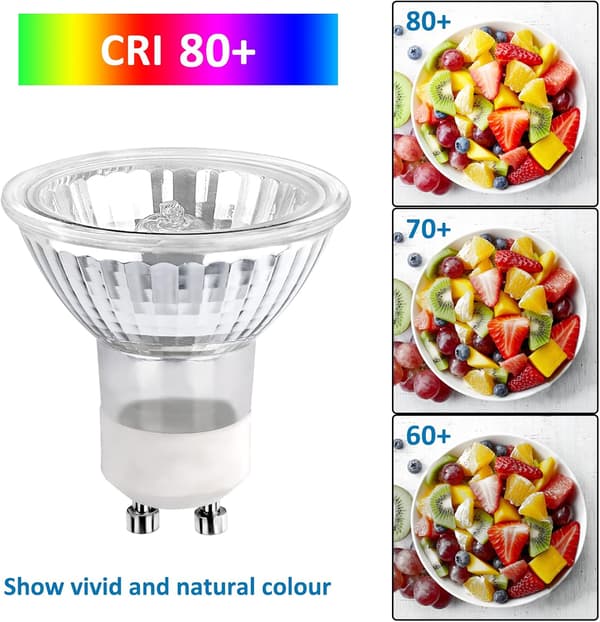 Halogen Bulb GU10 35W 230V, 380lm Warm White 2700K, Dimmable Halogen Spotlight, for Cabinet Lighting, Display Lighting, 6-pack-FF-