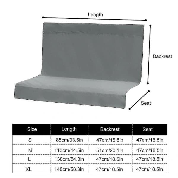 Replacement Cover for Swing Chair Waterproof Polyester Durable Foldable for 2 3-Seater Garden Swing Grey 148 x 100 cm 138*100cm 138*100cm