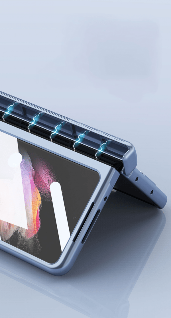 Compatible Samsung Galaxy Z Fold 4 Case with S Pen Holder & S Pen, Hinge Protection Case Electroplated with Screen Protector