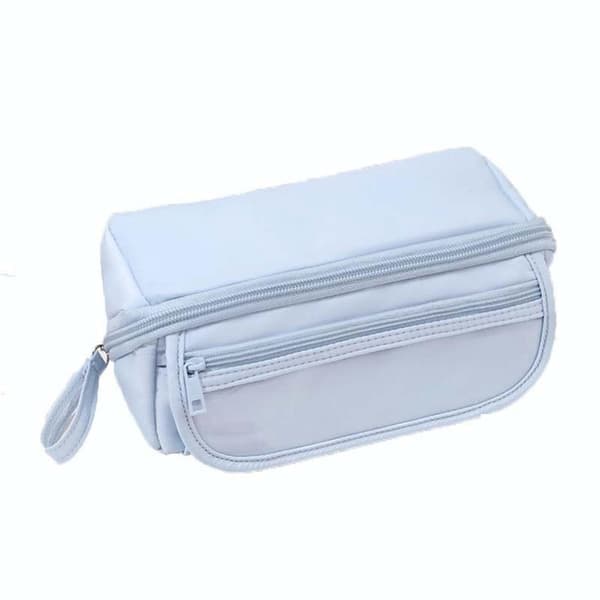 Large Pencil Case with 9 Compartments, Multifunctional Pencil Case, Standing Pencil Box for Students, Large Capacity Pencil Case Blue blue blue