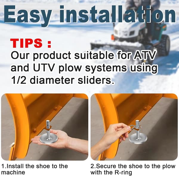 2-pack Replacement Snow Plow Skids, Quick Release Adjustable Pin Lock Plow Skids Replacement Compatible with 2014-2020 Polaris RZR 2205071