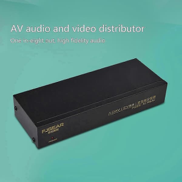 8-Way Composite RCA AV Splitter 1x8 Video 1 In 8 Out Splitter Distributor HDTV[DB]