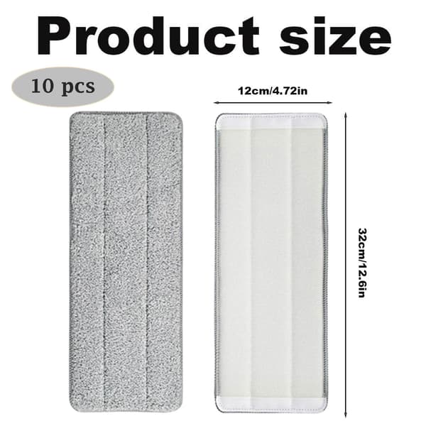 10 st mikrofibermoppdynor, ersättningsmopphuvuden för rengöring, återanvändbara våta och torra moppdynor som passar alla spraymoppar och Reveal-moppar (grå)