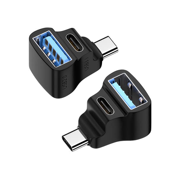 Type-C-adapter én til to multifunksjonell Type-C hann til USB hunn + Type-C hunn støtter samtidig bruk