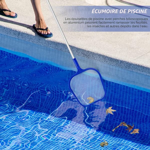 Surface skimmer for swimming pools, pool net, pool skimmer with 120 cm adjustable telescopic pole