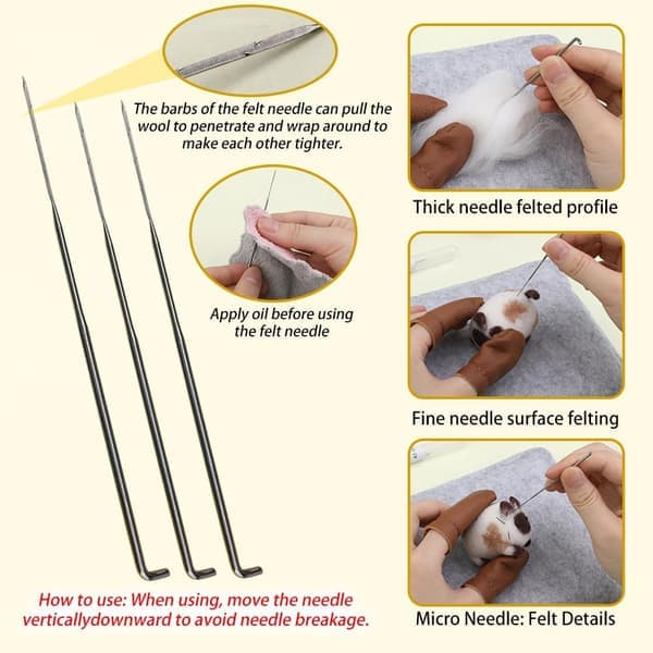 Needle Felting Kit DIY with Felting Wool Needles Tools for Beginners Craft Set [Ho]