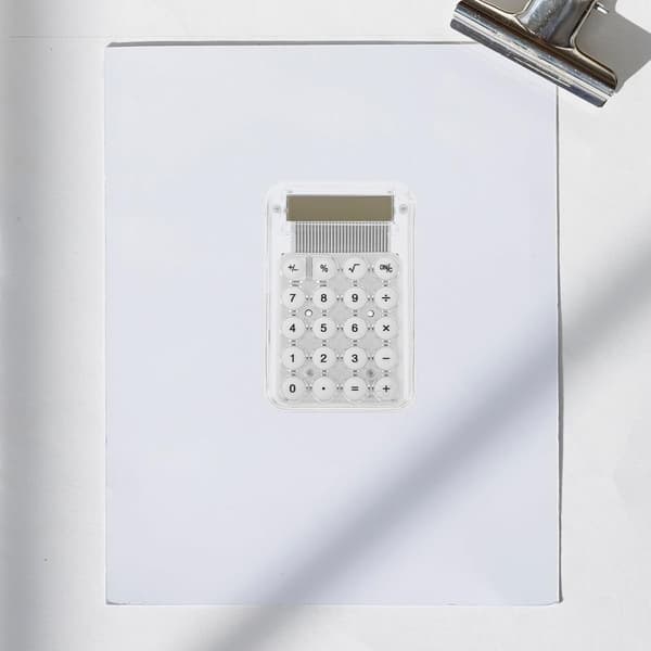 Small Calculator, Handheld Calculator, Student Calculator, 8-Digit Display Calculator for Office, White