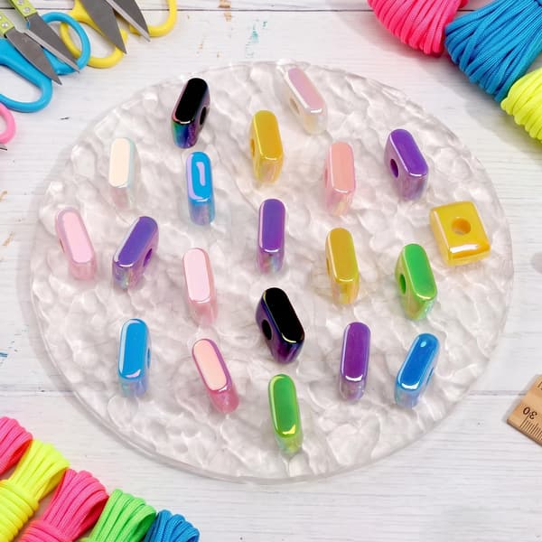 26-pack stora bokstavspärlor med stort hål, tjocka bubbelalfabetspärlor Large Letter Beads I