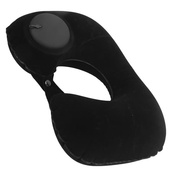 U-shaped pillow, inflatable, soft neck support, neck protection for car, office, airplane (black)