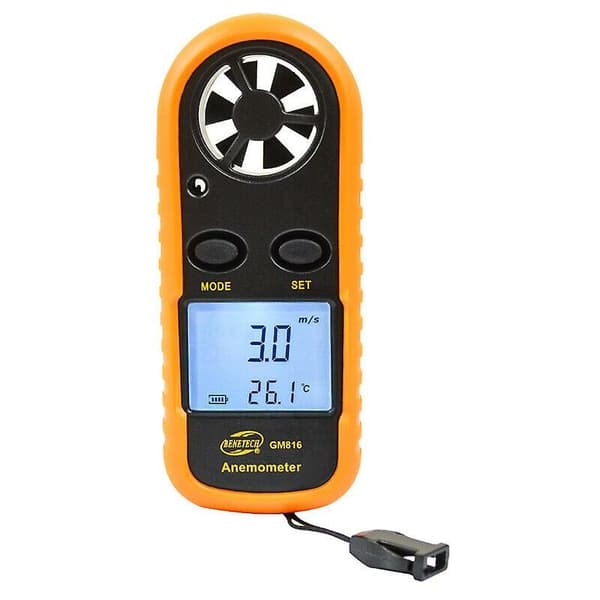 Luftfart/Navigasjon LCD Digitalt Vindmåler (med batteri)