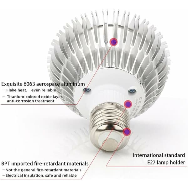 50W 78LED Kasvivalaisin Polttimo Kasvivalaistus E27 7 aallonpituudella AC